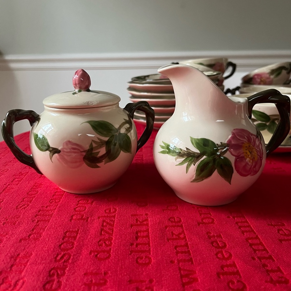 Franciscan Desert Rose Floral Creamer and Sugar Set